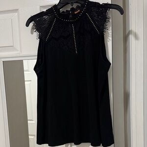 Black Lace & Beaded Top